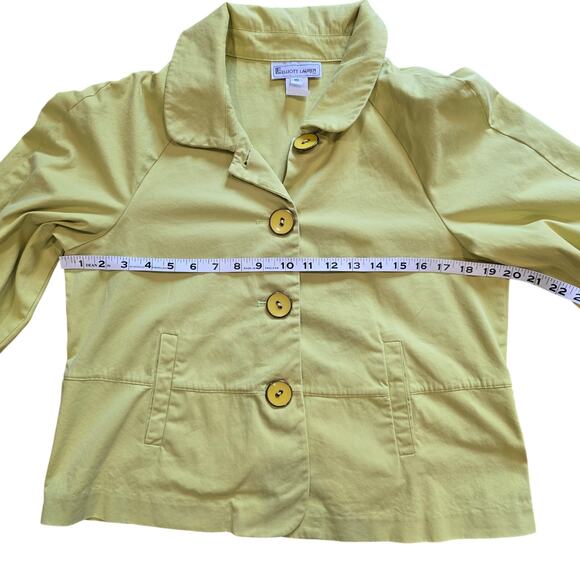 Elliott Lauren Soft Chartreuse Cotton Jacket | Size 10 - Picture 11 of 14